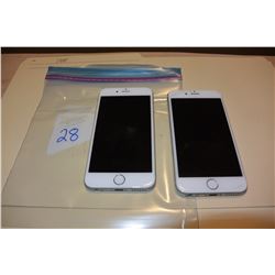 2 APPLE IPHONE 6, WHITE, FIDO AND UNKNOWN SIMS