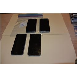 4 APPLE IPHONE 5S, BLACK, TELUS, BELL, UNKNOWN, DOCOMO SIMS