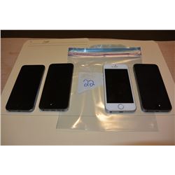 4 APPLE IPHONE 5S, WHITE + BLACK, SOFTBANK, NFC, BELL SIMS