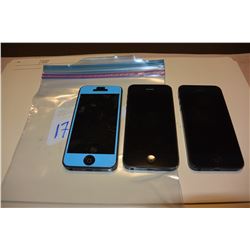 3 APPLE IPHONE 5, SPACE GREY, SOFTBANK, UNKNOWN SIMS