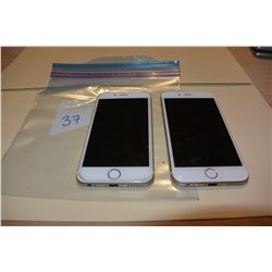 2 APPLE IPHONE 6S, WHITE GOLD, FIDO AND UNKNOWN SIMS