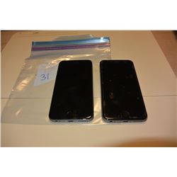 2 APPLE IPHONE 6, SPACE GREY, TELUS, UNKNOWN SIMS