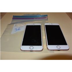 2 APPLE IPHONE 6S, ROSE GOLD, FIDO AND UNKNOWN SIMS