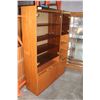 Image 1 : 2-PIECE OAK AND SMOKED GLASS DISPLAY CABINETS