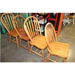 4 HOOP BACK WOODEN DINING CHAIRS