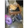 Image 1 : BOX OF SEAT CUSHIONS, NECK PILLOWS AND BEADED SEAT COVERS