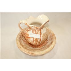 PAINTED JUG AND BOWL