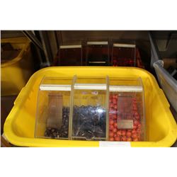 2 BINS OF PLASTIC ORGANIZERS OF BEADS
