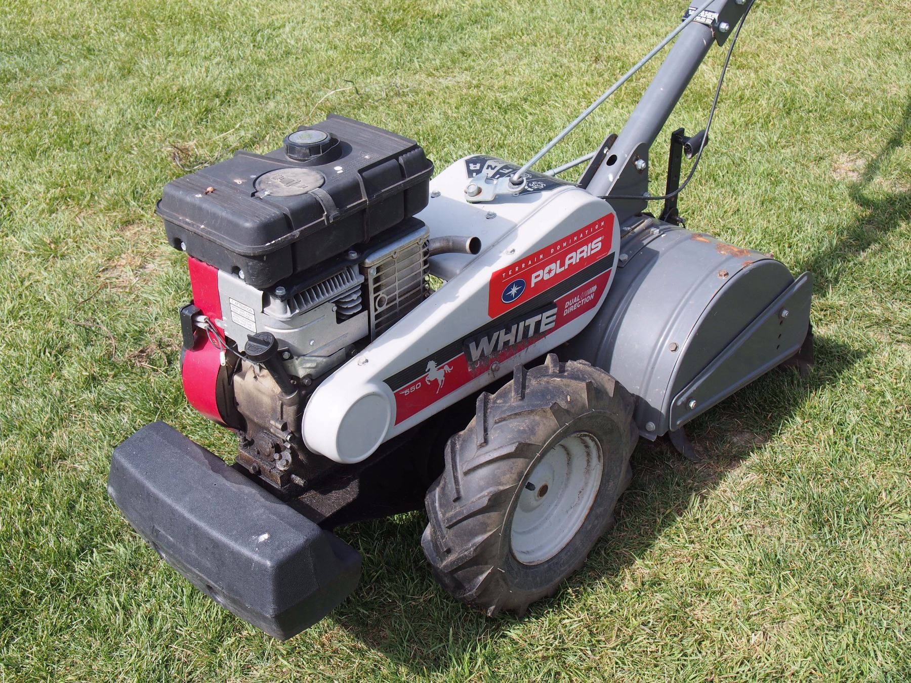 Polaris White 550 Dual Direction Rototiller, Swivel Handle, 5 HP