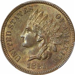1881 1C. Indian Head. PCGS MS63 BN.