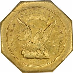 1851 Augustus Humbert, United States Assayer of Gold California. $50. Kagin-1. 880 THOUS. 50 Reverse