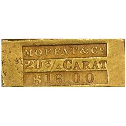 San Francisco. (Summer 1849) Moffat & Co. $16 Gold Ingot. Kagin-3. Rarity-6+. AU-50 PCGS.