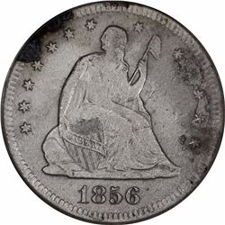 1856-S 25c Ungraded. PCGS Gold Foil S.S. Central America Label.