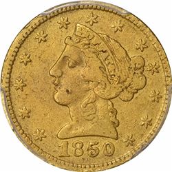 1850 Moffat & Co. $5 Gold. Kagin-7a. Rarity-4. Reeded Edge. Genuine -- VF Details – PCGS.