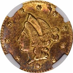 Liberty Head Round $1/4 BG-209. Low Rarity 7. NGC MS-62.
