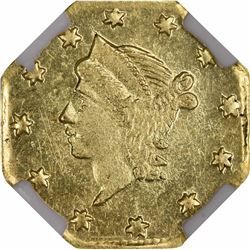 1856 Liberty Head Octagonal $1/4 BG-111. Rarity 3. NGC MS-63.