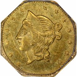 1853 Liberty Head Octagonal $1 BG-530. Rarity 2. PCGS MS-61. OGH.