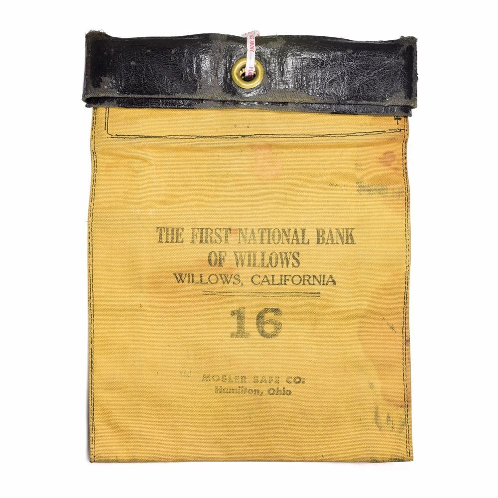 California. Willows. First National Bank of Willows Locking Bank Bag