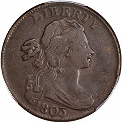 1803 1C. S-256. Small Date, Small Fraction. Rarity-3. VF-35 PCGS.