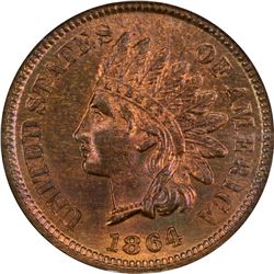 1864-L 1C. on Ribbon Bronze Cent. MS-65 RB NGC. CAC.