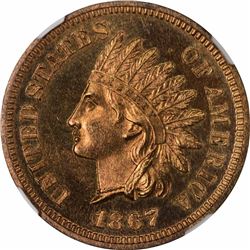1867 1C. Proof-66 RD NGC.
