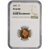 Image 3 : 1867 1C. Proof-66 RD NGC.