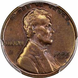 1955/1955 1C. Doubled Die Obverse. AU-55 PCGS.
