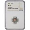 Image 3 : 1862 H10C. MS-65 NGC.