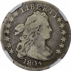 1805 10C. JR-2. 4 Berries Reverse. Rarity-2. Fine-12 NGC.