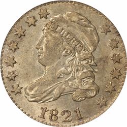 1821 10C. Large Date. JR-7. Rarity-2. AU-53 PCGS.