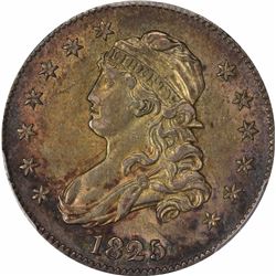 1825/4/2 25C. Overdate. B-2. Rarity-2. AU-58 PCGS.