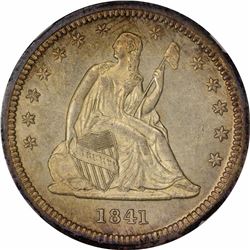 1841 25C. Doubled Die Obverse. FS-101. MS-62 NGC.