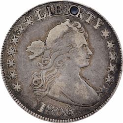1806 50C. Bust Half Dollar. F Details PCGS.