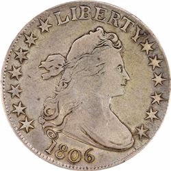 1806 50C. O-106. Pointed 6, No Stem. Rarity-1. VF-25 PCGGS.