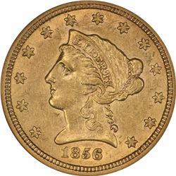 1856-S $2.50. AU-55 NGC.