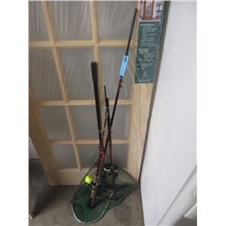 3 Fishing Rods & 2 Nets