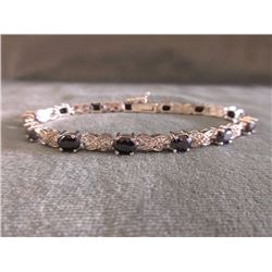 Sapphire & Diamond Tennis Bracelet - 7.2 CT