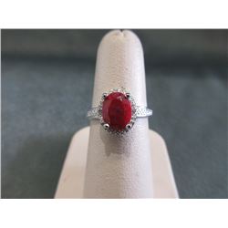 Ruby & Diamond Solitaire Ring