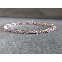 Amethyst & Diamond Tennis Bracelet