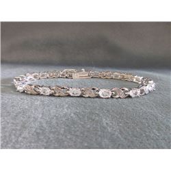 6.84 CT White Topaz & Diamond Tennis Bracelet