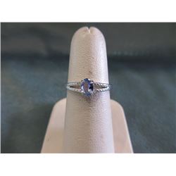 1/2 CT Tanzanite & Diamond Solitaire Ring