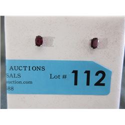 New 2 CT Oval Garnet Stud Earrings