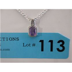 1 CT Amethyst & Diamond Necklace