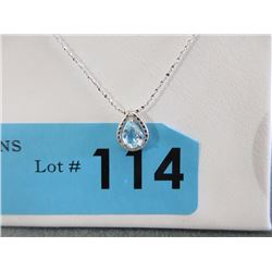 1 CT Blue Topaz & Diamond Necklace