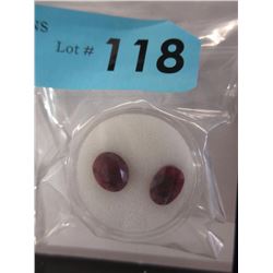 2 Oval Cut Ruby Gemstones - 14.5 CTW