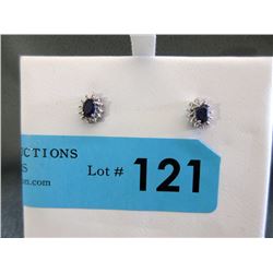 New Sapphire & Diamond Stud Earrings