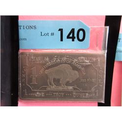 1 Oz. .999 Fine Titanium Buffalo Bar