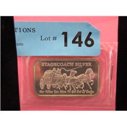 1 Oz. .999 Fine Silver StageCoach Bar