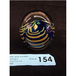 1979 Signed Cobalt Blue Art Glass Paperweight