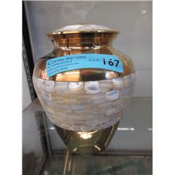 Brass & Mother of Pearl Cremation Urn